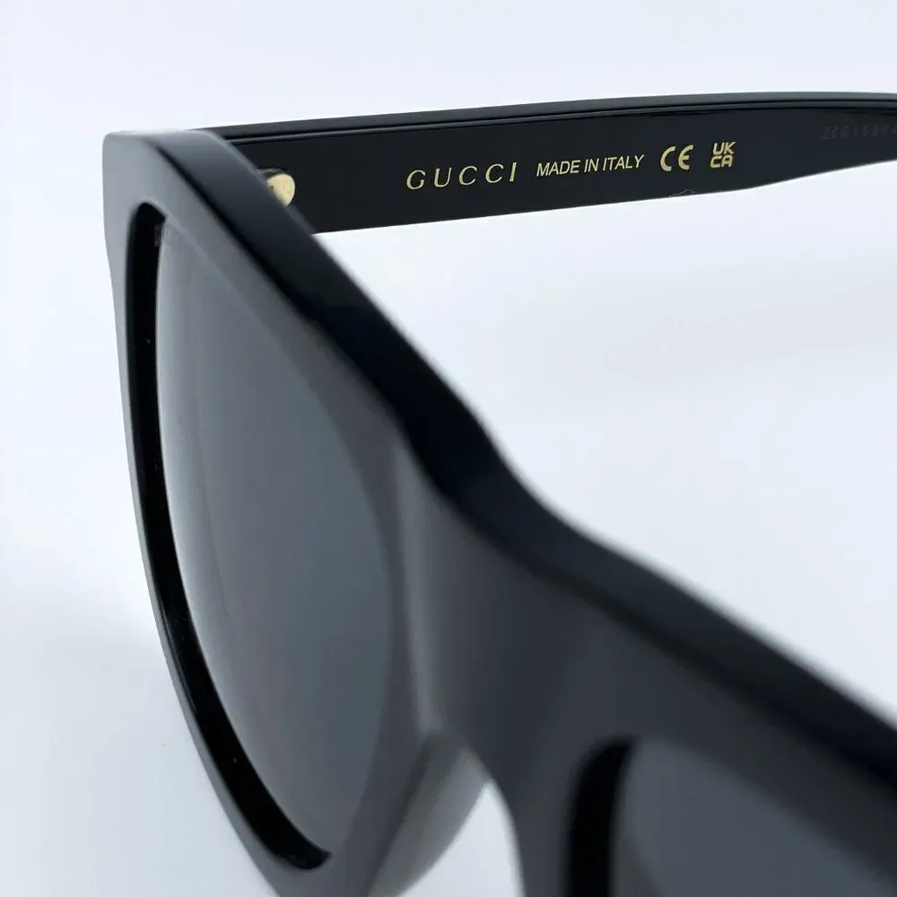 SALE! NEW Gucci GG1316S 001 Black Grey Square Unisex Sunglasses - Picture 8 of 11